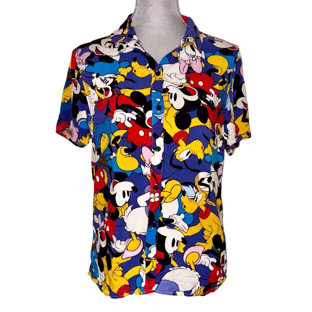 Disney Multicolor Cartoon Character Button Down Shirt